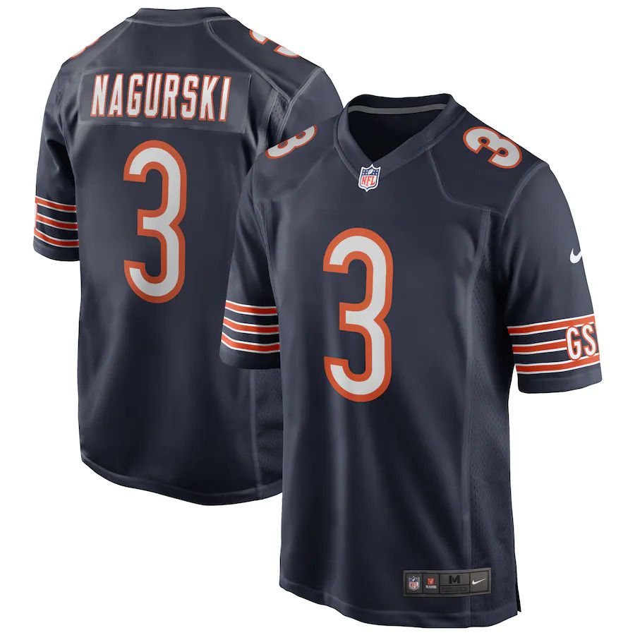 Men Chicago Bears 3 Bronko Nagurski Nike Navy Game Retired Player NFL Jersey